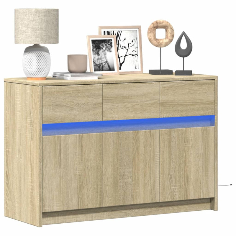 Szafka TV z LED, dąb sonoma, 91x34x61 cm