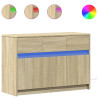 Szafka TV z LED, dąb sonoma, 91x34x61 cm