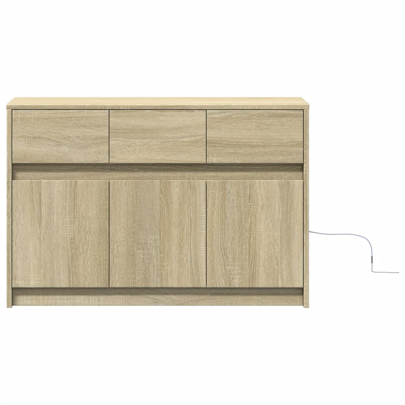 Szafka TV z LED, dąb sonoma, 91x34x61 cm