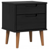 Szafka Nocna Czarny 40 x 35 x 48 cm Lite drewno sosnowe