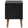 Szafka Nocna Czarny 40 x 35 x 48 cm Lite drewno sosnowe
