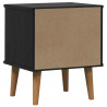 Szafka Nocna Czarny 40 x 35 x 48 cm Lite drewno sosnowe