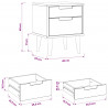 Szafka Nocna Czarny 40 x 35 x 48 cm Lite drewno sosnowe