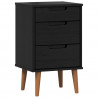 Szafka Nocna Czarny 40 x 35 x 65 cm Lite drewno sosnowe