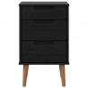 Szafka Nocna Czarny 40 x 35 x 65 cm Lite drewno sosnowe