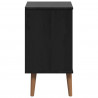 Szafka Nocna Czarny 40 x 35 x 65 cm Lite drewno sosnowe