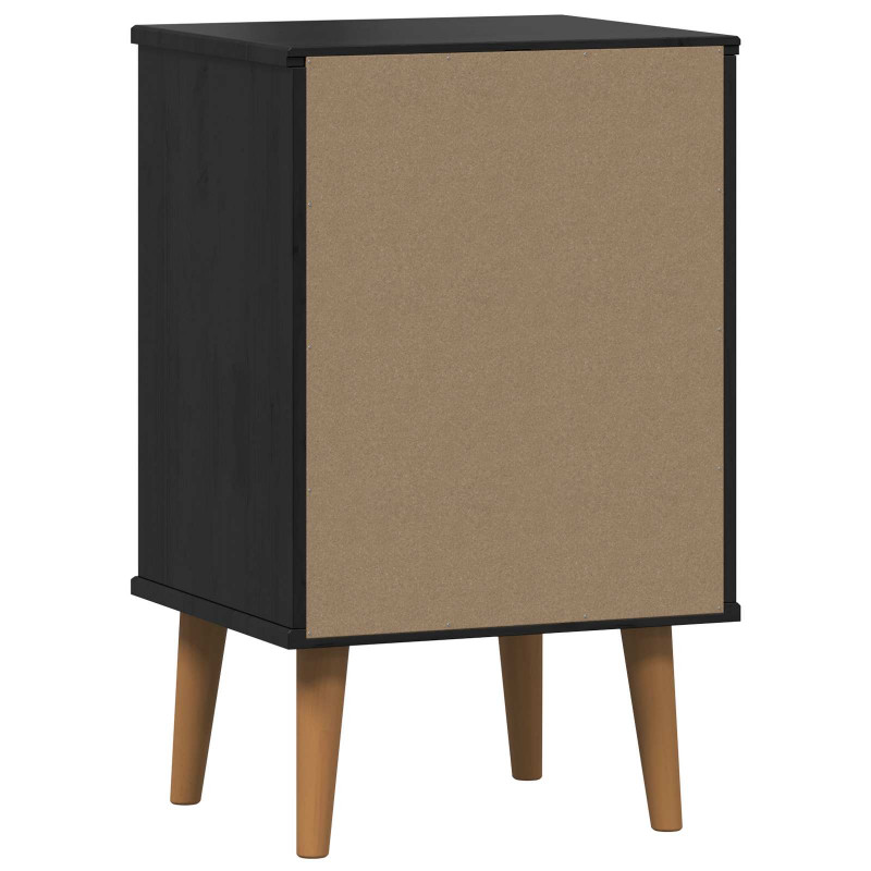 Szafka Nocna Czarny 40 x 35 x 65 cm Lite drewno sosnowe