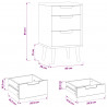 Szafka Nocna Czarny 40 x 35 x 65 cm Lite drewno sosnowe