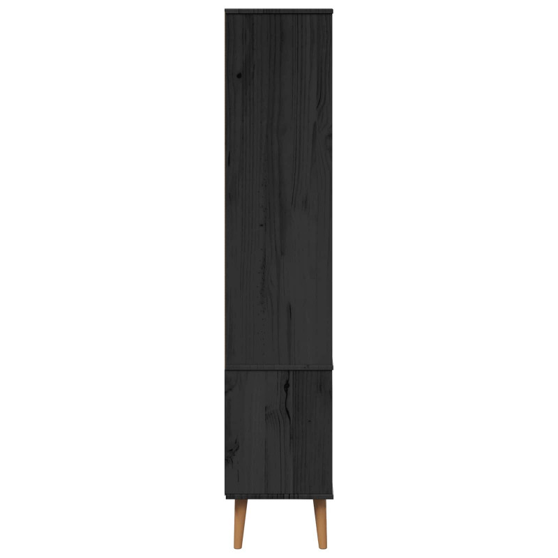 Witryna Szklana Czarny 90 x 35 x 175 cm