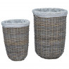 Kosz na pranie z pokrywą 2 pcs Kubu Szary Rattan Kubu