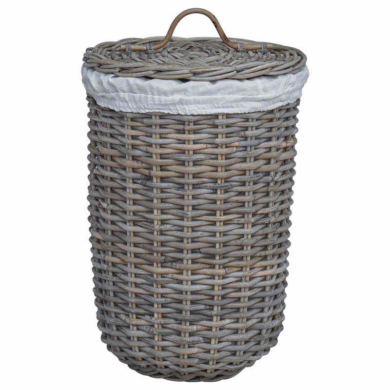 Kosz na pranie z pokrywą 2 pcs Kubu Szary Rattan Kubu