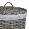Kosz na pranie z pokrywą 2 pcs Kubu Szary Rattan Kubu