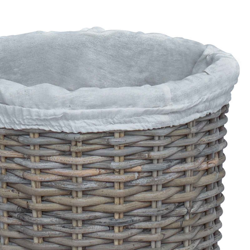 Kosz na pranie z pokrywą 2 pcs Kubu Szary Rattan Kubu