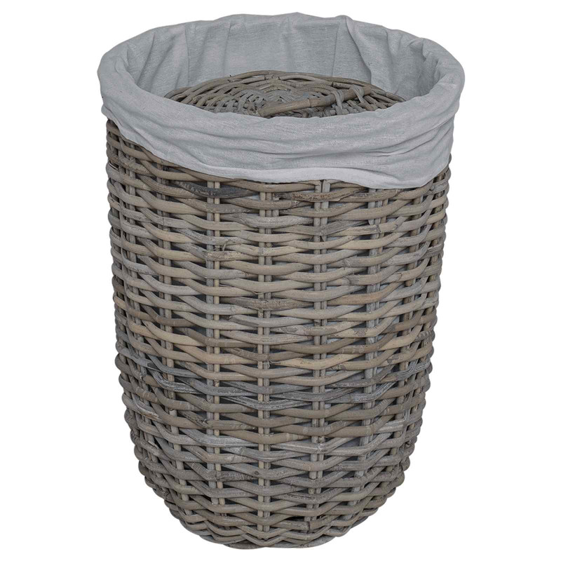 Kosz na pranie z pokrywą 2 pcs Kubu Szary Rattan Kubu