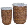 Kosz na pranie 2 pcs Brązowy Rattan Kubu