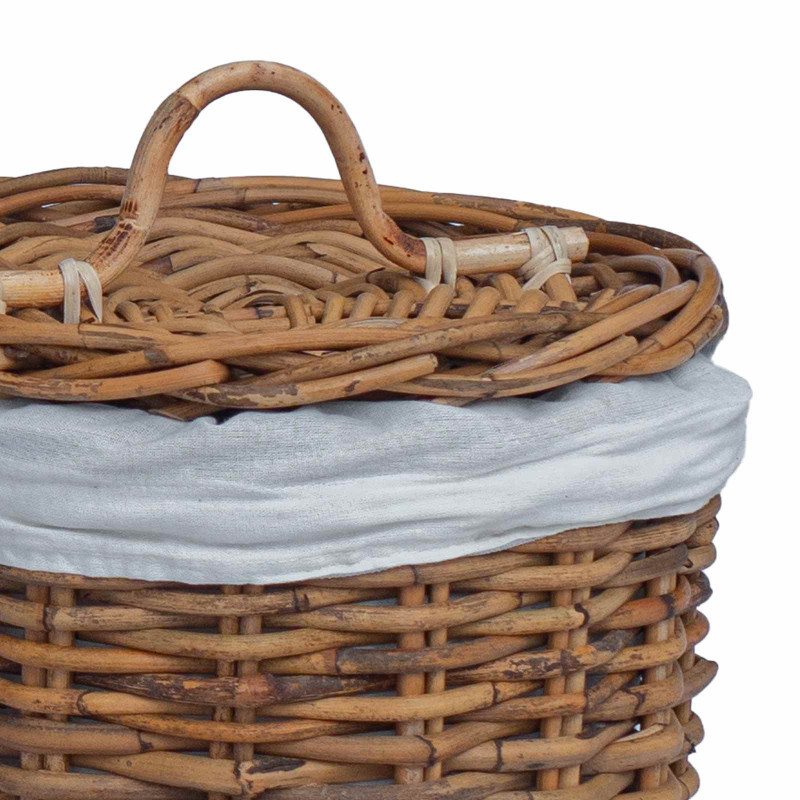 Kosz na pranie 2 pcs Brązowy Rattan Kubu