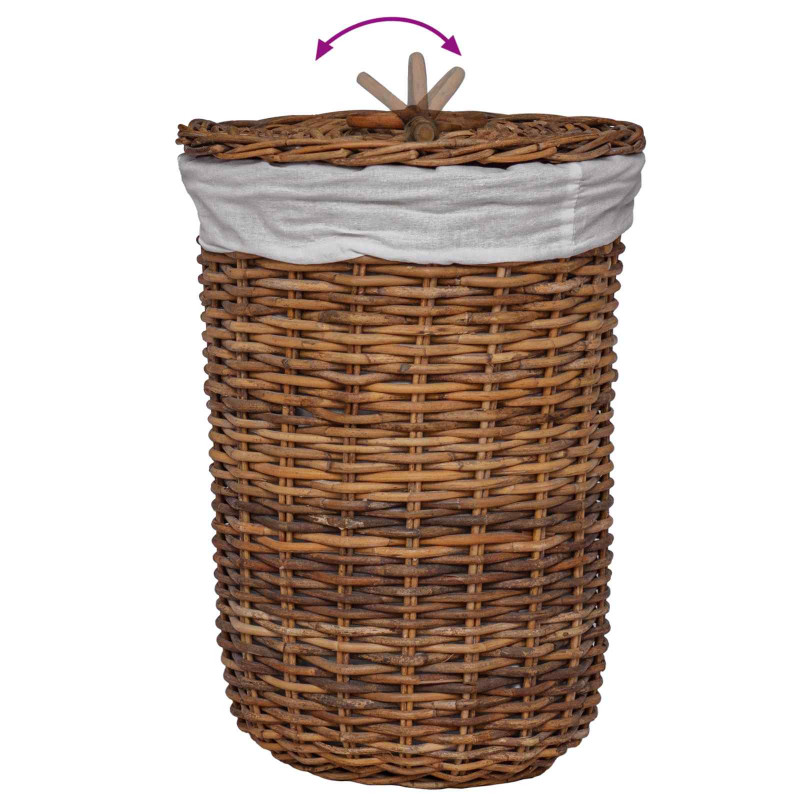 Kosz na pranie 2 pcs Brązowy Rattan Kubu