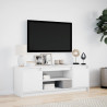 Szafka TV z LED, biała, 139,5x34x50 cm, materiał drewnopochodny