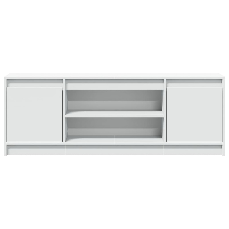 Szafka TV z LED, biała, 139,5x34x50 cm, materiał drewnopochodny