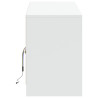 Szafka TV z LED, biała, 139,5x34x50 cm, materiał drewnopochodny