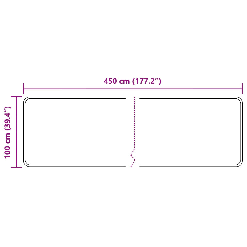 Chodnik dywanowy MARSA Biały 100 x 450 cm Poliester i PVC