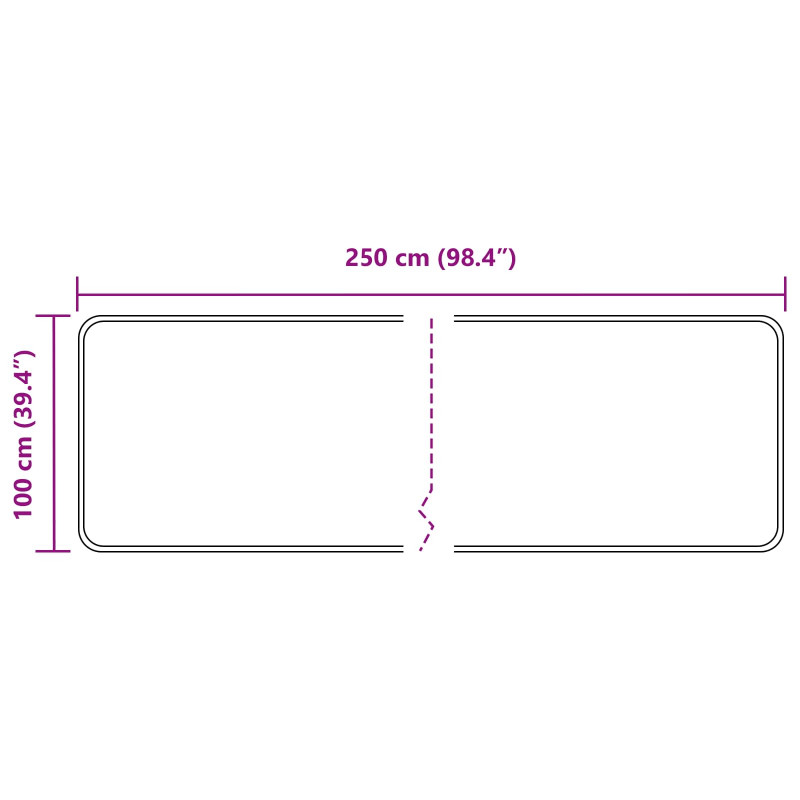 Chodnik dywanowy MARSA Czarny 100 x 250 cm Poliester i PVC
