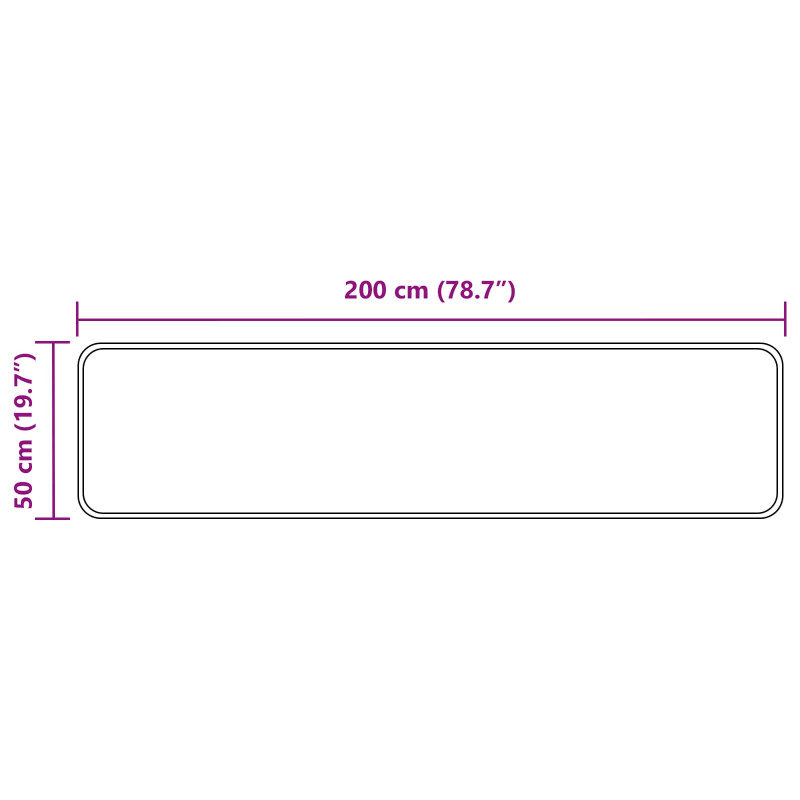 Chodnik dywanowy MARSA Szary 50 x 200 cm Poliester i PVC