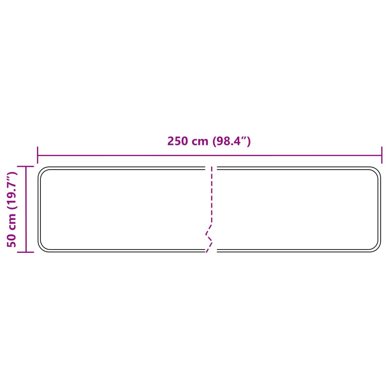 Chodnik dywanowy MARSA Szary 50 x 250 cm Poliester i PVC