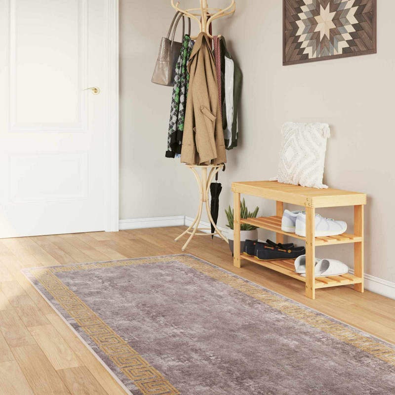 Chodnik dywanowy MARSA Szary 80 x 250 cm Poliester i PVC
