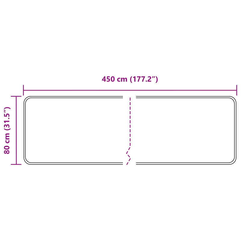 Chodnik dywanowy MARSA Szary 80 x 450 cm Poliester i PVC