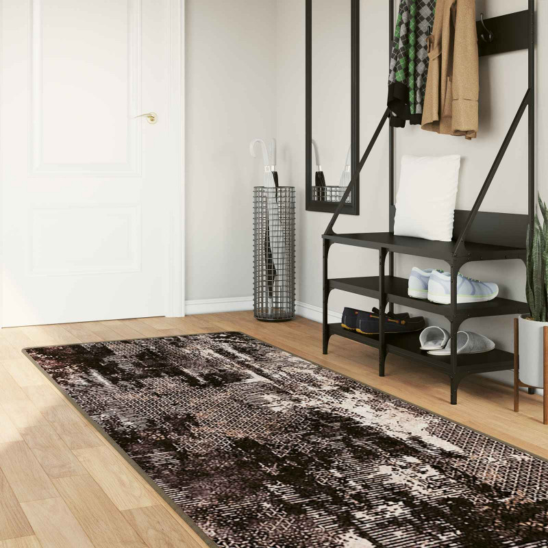 Chodnik dywanowy MARSA Czarny 80 x 250 cm Poliester i PVC