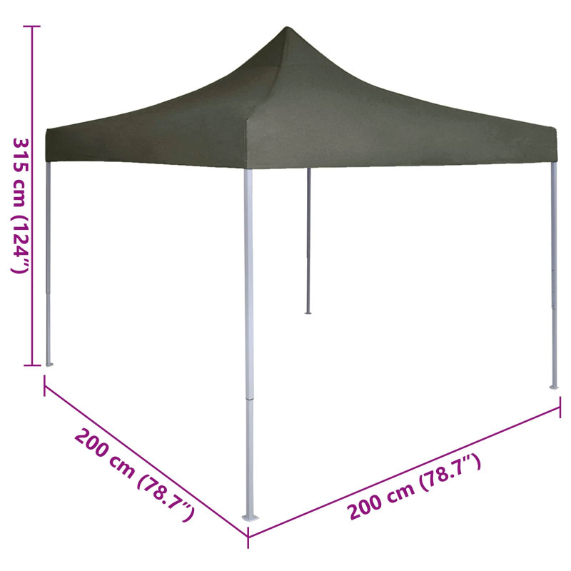 Namiot Imprezowy Antracyt 200 x 200 x 315 cm Materiał Oxford