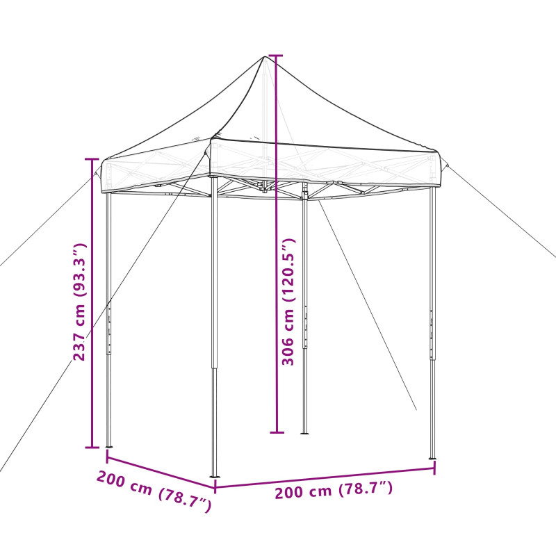 Namiot Imprezowy Beżowy 200 x 200 x 306 cm Materiał Oxford