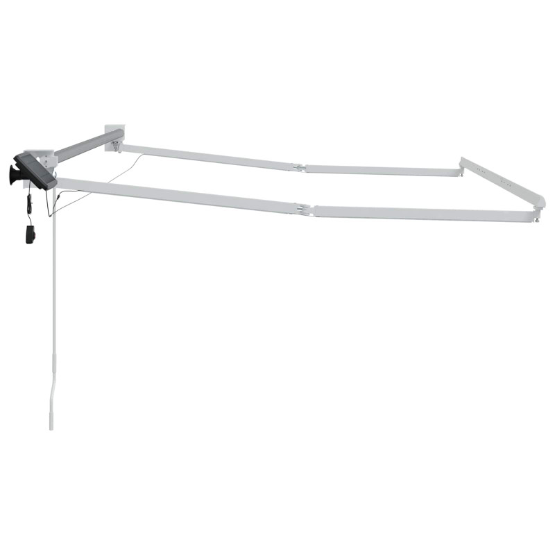 Elektryczna rama markizy składanej Biały 2,5 x 2 m Aluminium