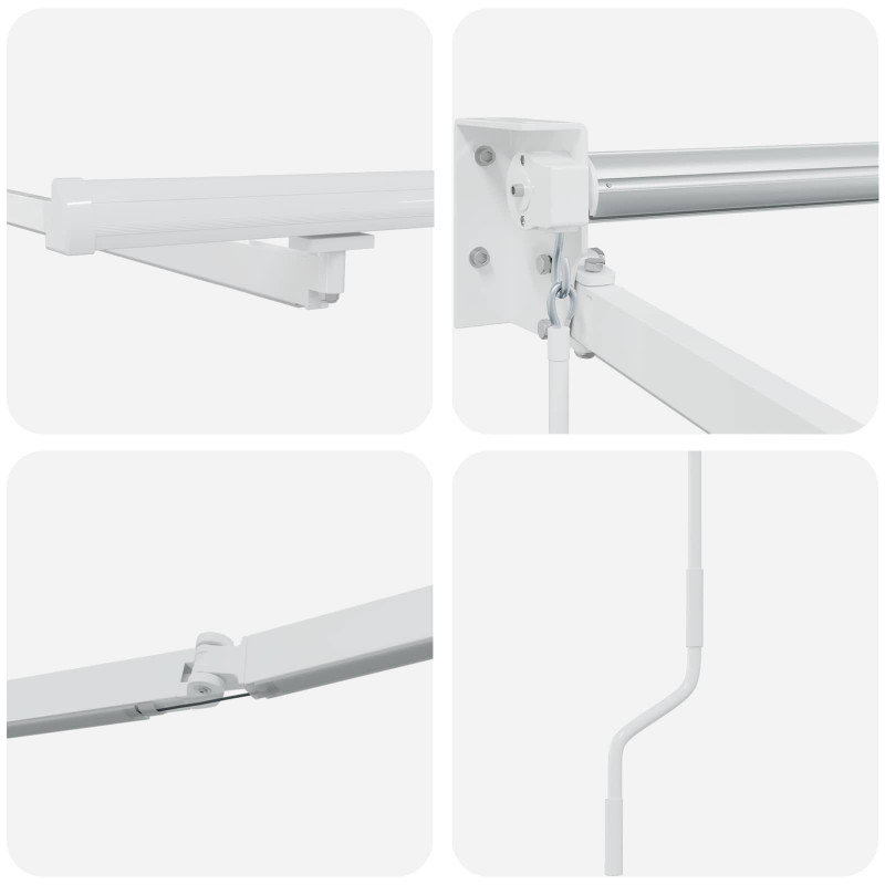 Elektryczna rama markizy składanej Biały 4 x 2 m Aluminium