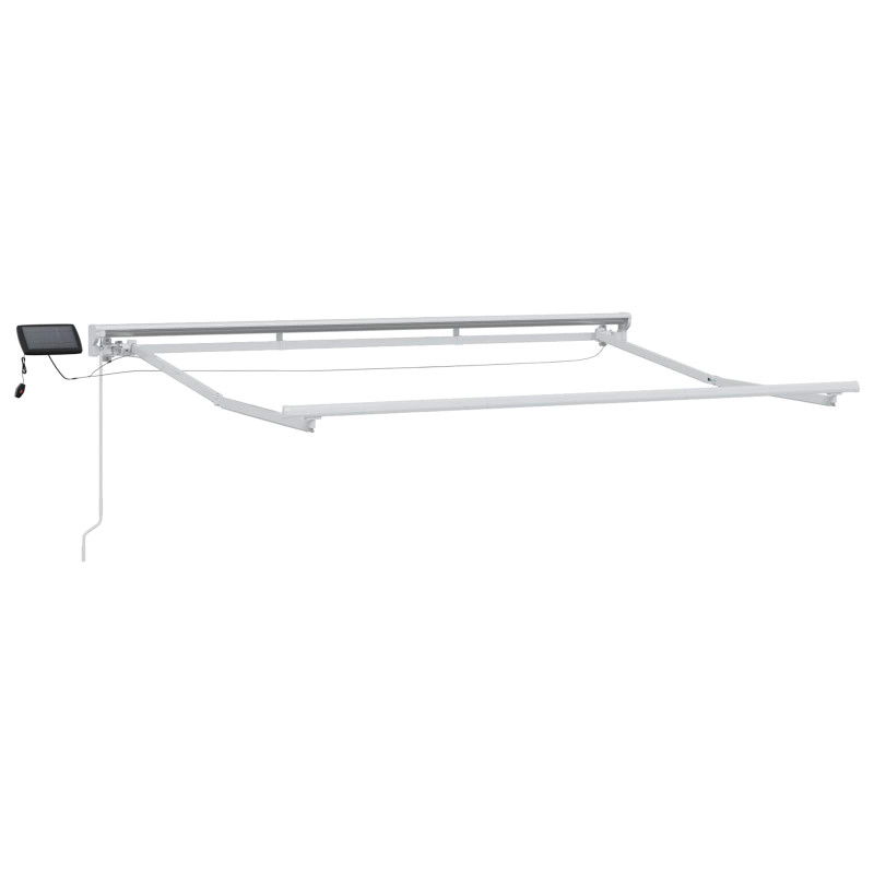 Ręczny ramowy zewnętrzny markizowy z LED Biały 3 x 2,5 m