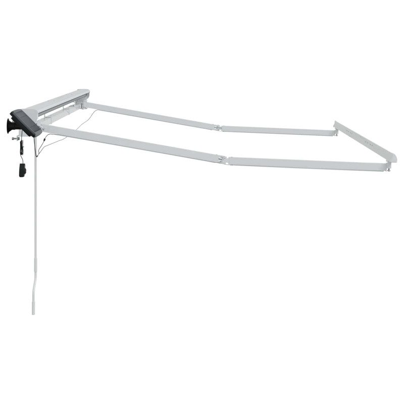 Ręczny ramowy zewnętrzny markizowy z LED Biały 3 x 2,5 m