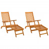 Leżak z funkcją pochylania i składania 2 pcs 55 x 146 x 91 cm