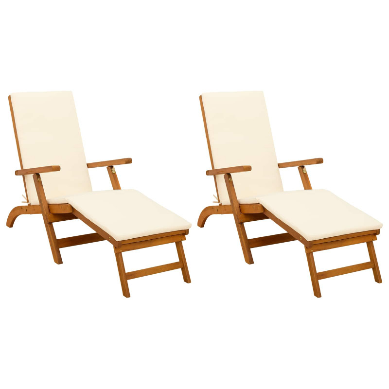 Leżak z funkcją pochylania i składania 2 pcs 55 x 146 x 91 cm