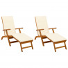 Leżak z funkcją pochylania i składania 2 pcs 55 x 146 x 91 cm