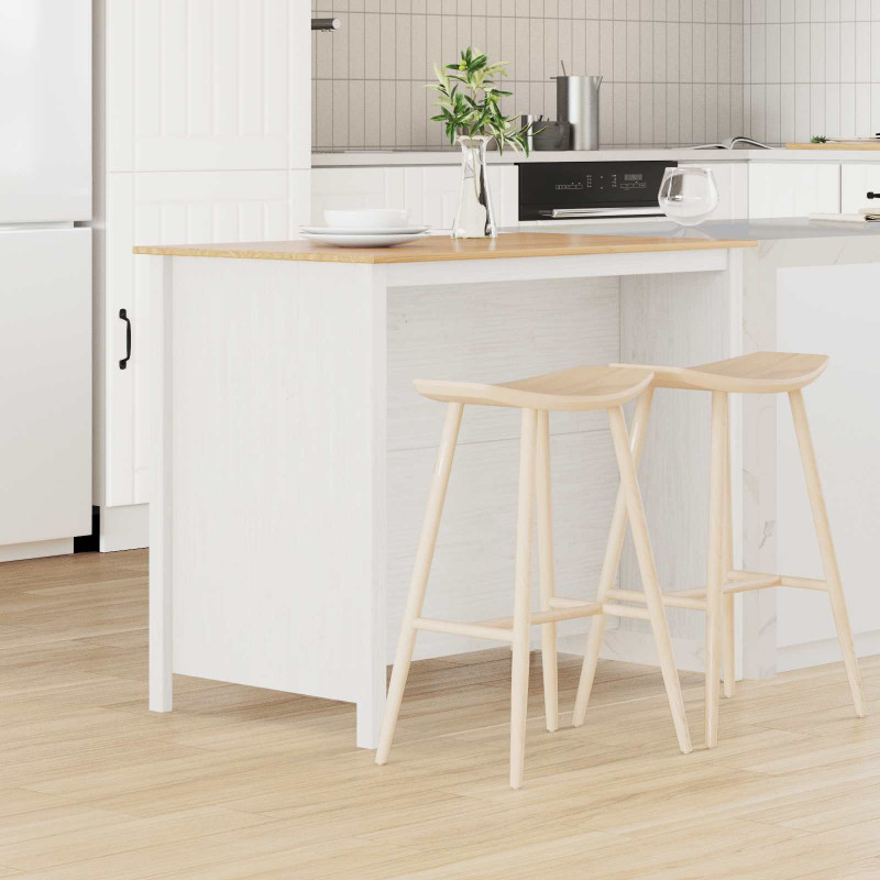 Wyspy Kuchenne HILL Biały 112 x 66 x 90 cm Lite drewno sosnowe