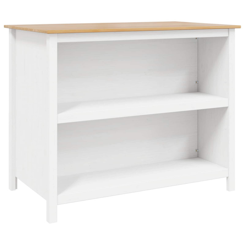 Wyspy Kuchenne HILL Biały 112 x 66 x 90 cm Lite drewno sosnowe