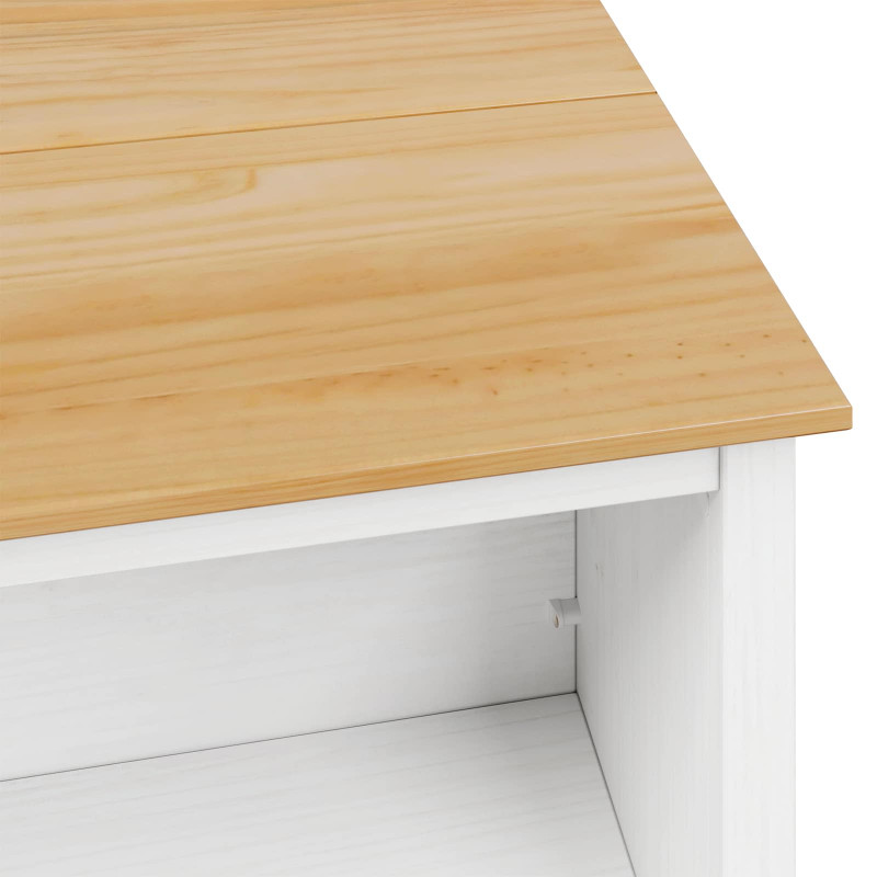 Wyspy Kuchenne HILL Biały 112 x 66 x 90 cm Lite drewno sosnowe