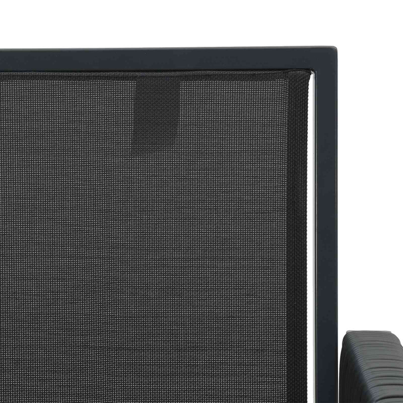 Krzesła ogrodowe 6 pcs Czarny i Ciemnoszary polirattan