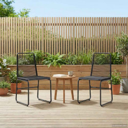 Krzesła ogrodowe 2 pcs Czarny 48 x 55 x 89,5 cm rattan
