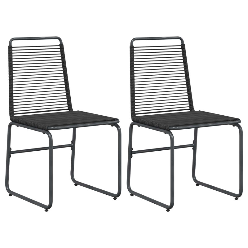 Krzesła ogrodowe 2 pcs Czarny 48 x 55 x 89,5 cm rattan