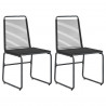Krzesła ogrodowe 2 pcs Czarny 48 x 55 x 89,5 cm rattan