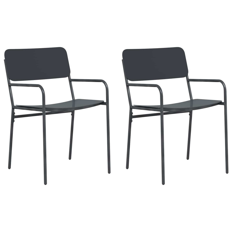Krzesła ogrodowe 2 pcs Antracyt 51 x 55 x 81 cm Stal