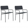 Krzesła ogrodowe 2 pcs Antracyt 51 x 55 x 81 cm Stal