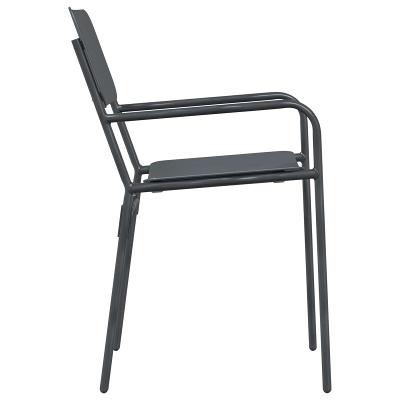 Krzesła ogrodowe 2 pcs Antracyt 51 x 55 x 81 cm Stal